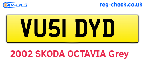 VU51DYD are the vehicle registration plates.