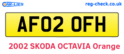 AF02OFH are the vehicle registration plates.