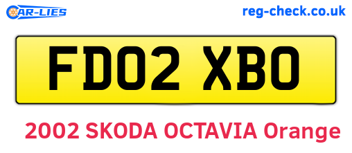 FD02XBO are the vehicle registration plates.