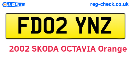 FD02YNZ are the vehicle registration plates.