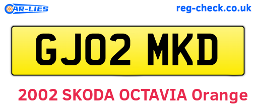 GJ02MKD are the vehicle registration plates.