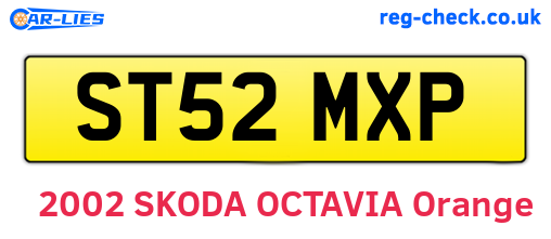 ST52MXP are the vehicle registration plates.