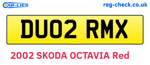 DU02RMX are the vehicle registration plates.