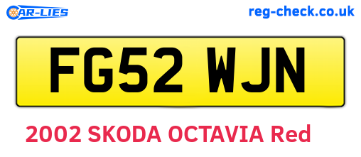 FG52WJN are the vehicle registration plates.