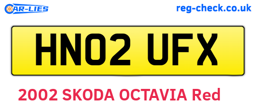 HN02UFX are the vehicle registration plates.