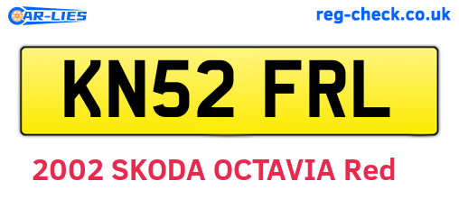 KN52FRL are the vehicle registration plates.