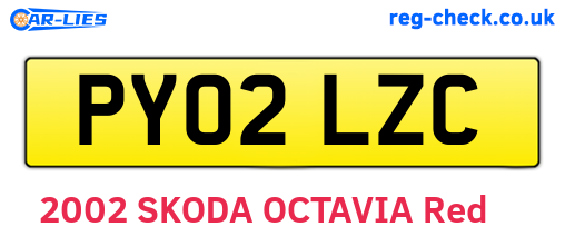 PY02LZC are the vehicle registration plates.
