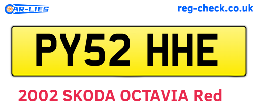PY52HHE are the vehicle registration plates.
