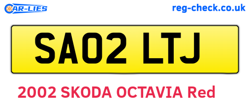 SA02LTJ are the vehicle registration plates.
