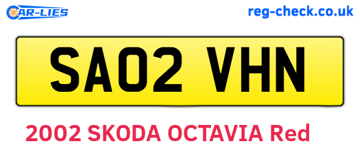 SA02VHN are the vehicle registration plates.
