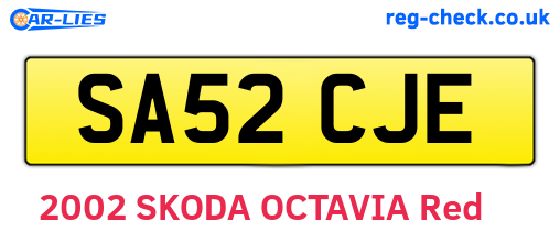SA52CJE are the vehicle registration plates.