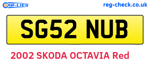 SG52NUB are the vehicle registration plates.