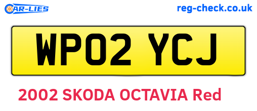 WP02YCJ are the vehicle registration plates.