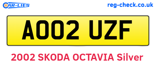 AO02UZF are the vehicle registration plates.
