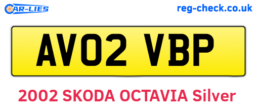 AV02VBP are the vehicle registration plates.