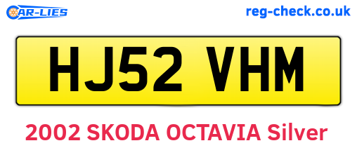 HJ52VHM are the vehicle registration plates.