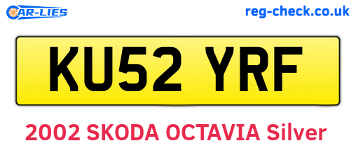 KU52YRF are the vehicle registration plates.