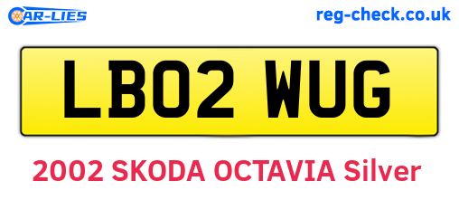 LB02WUG are the vehicle registration plates.