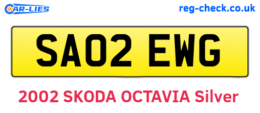 SA02EWG are the vehicle registration plates.