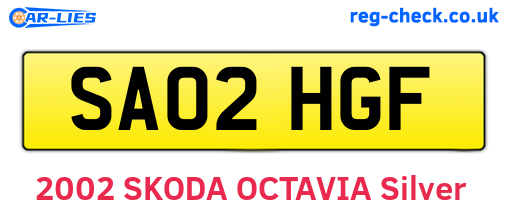 SA02HGF are the vehicle registration plates.