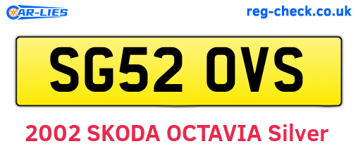SG52OVS are the vehicle registration plates.