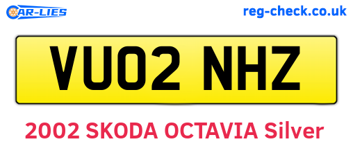 VU02NHZ are the vehicle registration plates.
