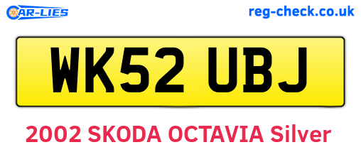 WK52UBJ are the vehicle registration plates.