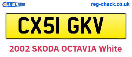 CX51GKV are the vehicle registration plates.