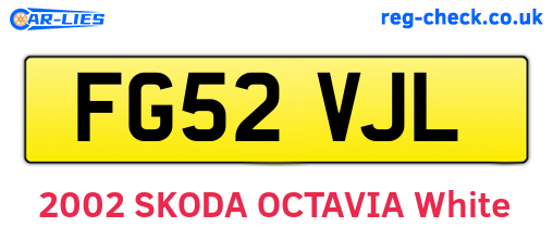FG52VJL are the vehicle registration plates.