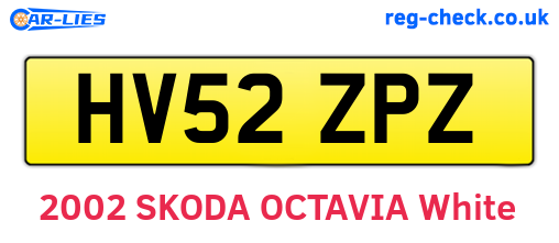 HV52ZPZ are the vehicle registration plates.