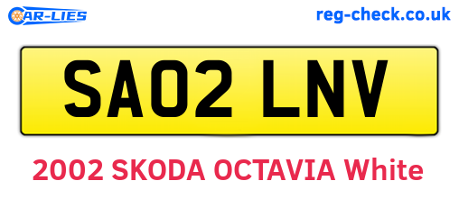 SA02LNV are the vehicle registration plates.