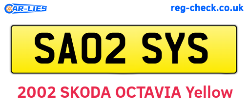 SA02SYS are the vehicle registration plates.