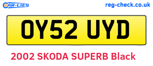 OY52UYD are the vehicle registration plates.