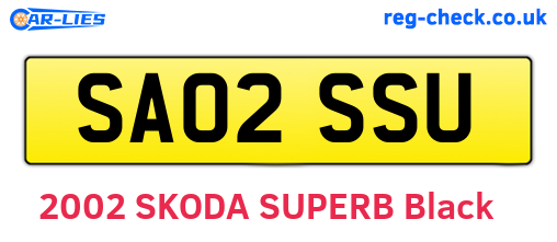 SA02SSU are the vehicle registration plates.
