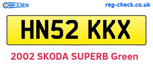 HN52KKX are the vehicle registration plates.