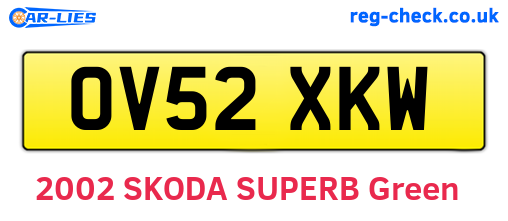 OV52XKW are the vehicle registration plates.