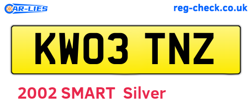 KW03TNZ are the vehicle registration plates.