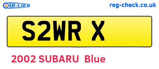 S2WRX are the vehicle registration plates.