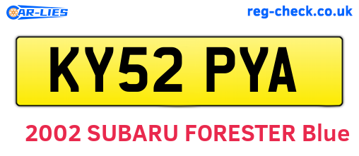 KY52PYA are the vehicle registration plates.