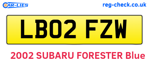 LB02FZW are the vehicle registration plates.