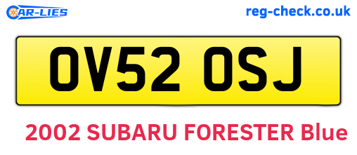 OV52OSJ are the vehicle registration plates.