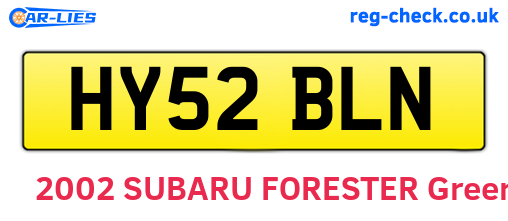 HY52BLN are the vehicle registration plates.