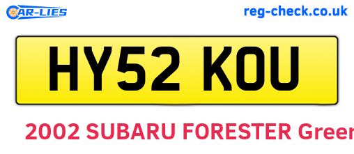 HY52KOU are the vehicle registration plates.