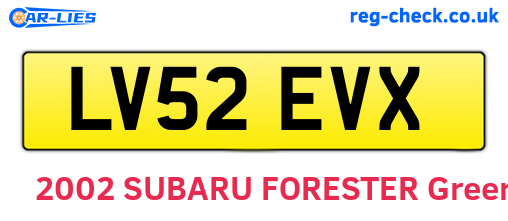 LV52EVX are the vehicle registration plates.