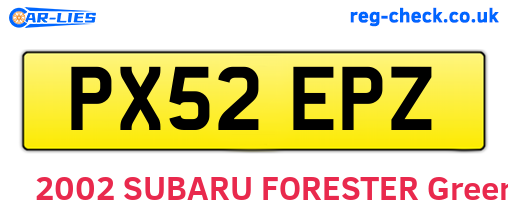 PX52EPZ are the vehicle registration plates.