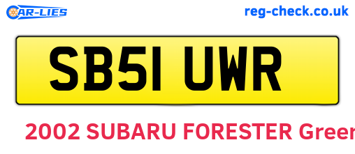 SB51UWR are the vehicle registration plates.