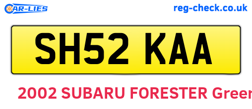 SH52KAA are the vehicle registration plates.