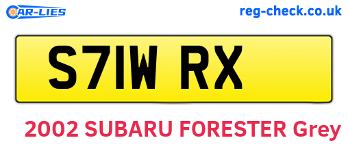 S71WRX are the vehicle registration plates.