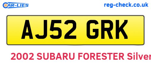 AJ52GRK are the vehicle registration plates.
