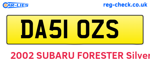 DA51OZS are the vehicle registration plates.